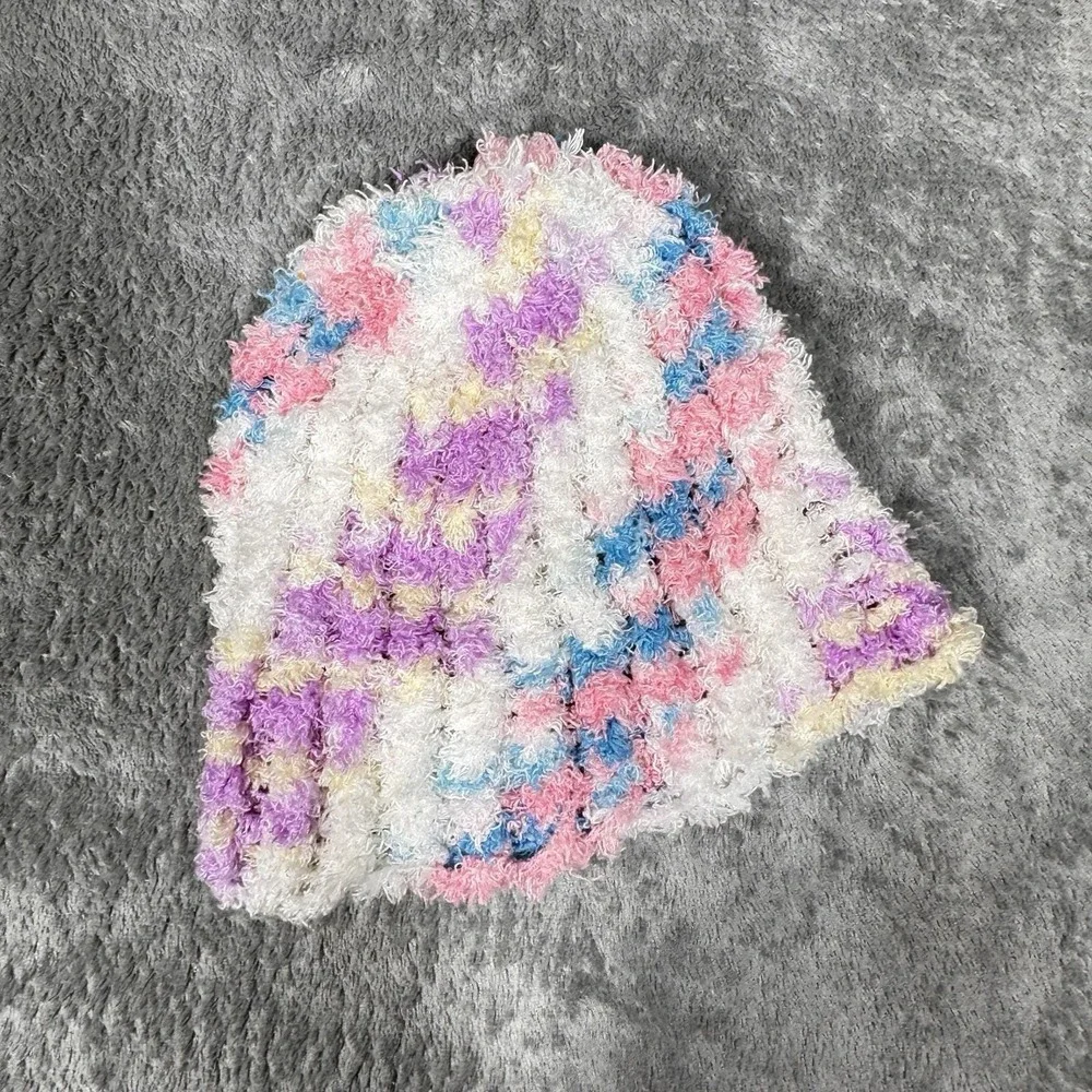 Handmade Crochet Baby Blanket Hat Scarf Set 44x33 Pastel Nursery Gift‎